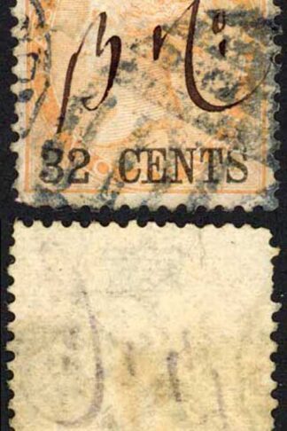 Straits Settlements SG9 32c on 2a Yellow Cat 130 pounds