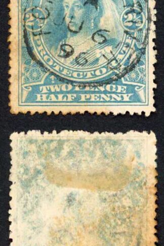 Niger Coast SG54a 2 1/2d Pale Blue No Wmk Porcaucs River SCARCE (Toned)