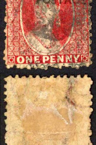 Natal SG77 1d Bright Red Wmk CC Opt POSTAGE (locally) Cat 110 pounds