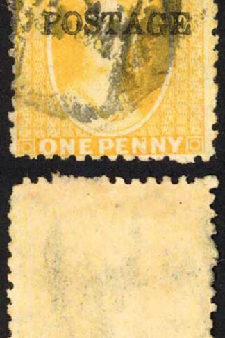 Natal SG82x 1d Yellow Wmk CC Reversed Opt POSTAGE (Davis) Cat 150 pounds