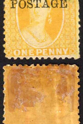 Natal SG82 1d Yellow Wmk CC Opt POSTAGE (Davis) M/M Cat 120 pounds