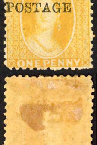 Natal SG82 1d Yellow Wmk CC Opt POSTAGE (Davis) M/M Cat 120 pounds