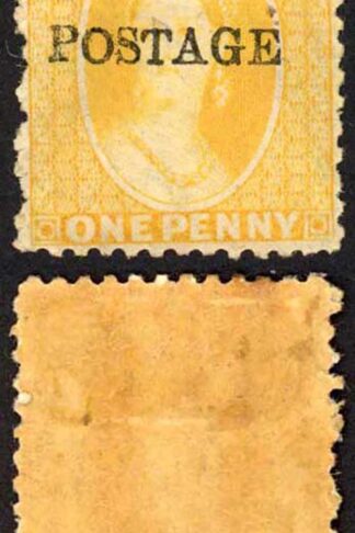 Natal SG82 1d Yellow Wmk CC Opt POSTAGE (Davis) M/M Cat 120 pounds