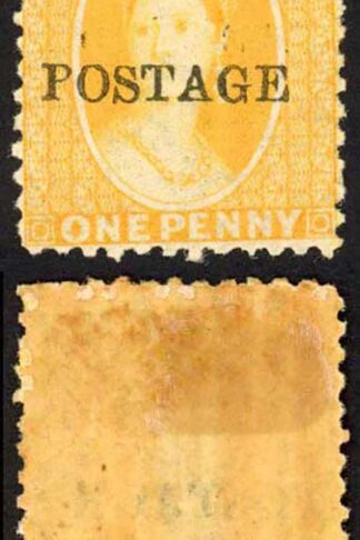 Natal SG82 1d Yellow Wmk CC Opt POSTAGE (Davis) M/M Cat 120 pounds