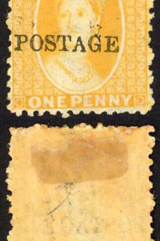 Natal SG82 1d Yellow Wmk CC Opt POSTAGE (Davis) M/M Cat 120 pounds
