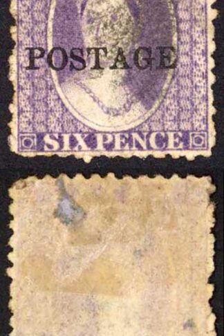 Natal SG83 6d Violet Wmk CC Opt POSTAGE (Davis) Cat 9 pounds