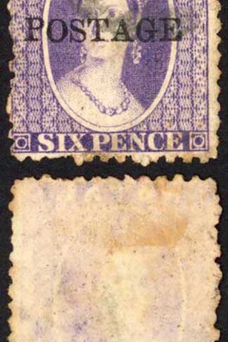 Natal SG83 6d Violet Wmk CC Opt POSTAGE (Davis) Cat 9 pounds
