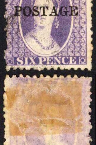 Natal SG83 6d Violet Wmk CC Opt POSTAGE (Davis) Cat 9 pounds