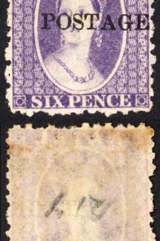 Natal SG83 6d Violet Wmk CC Opt POSTAGE (Davis) M/M Cat 85 pounds