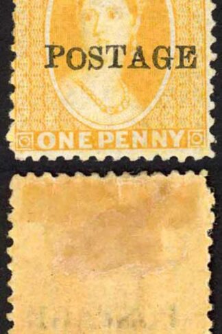 Natal SG82 1d Yellow Wmk CC Opt POSTAGE (Davis) M/M Cat 120 pounds