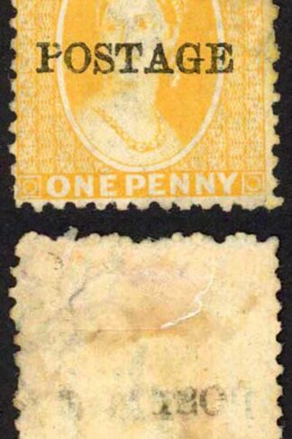 Natal SG82 1d Yellow Wmk CC Opt POSTAGE M/M (Hinge remainder) Cat 120 pounds