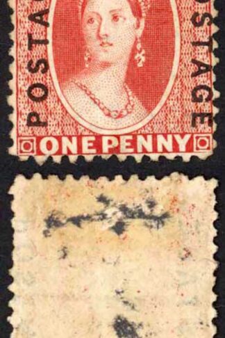 Natal SG60 1d Bright Red Opt Postage Mint paper adhered to back Cat 140 pounds