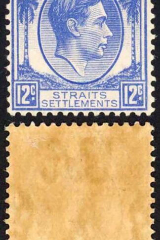 Straits Settlements SG285 KGVI 12c Ultramarine M/M Cat 16 pounds
