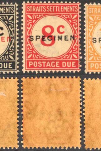 Straits Settlements SGD1/D6 Post Dues Opt SPECIMEN No 4c (issued later) (toned)