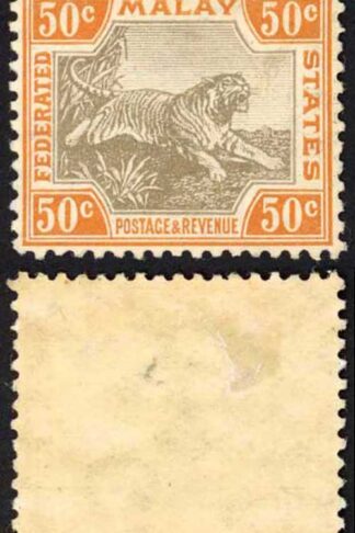 Malay SG47 50c Grey and Orange Wmk Mult CA M/M Cat 95 pounds