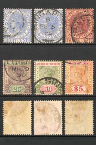 Straits Settlements SG95/105 Set of 11 Fine used Cat 375 pounds