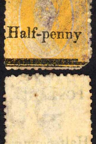 Natal SG91 1/2d on 1d Yellow Wmk CC Reversed Cat 28 pounds