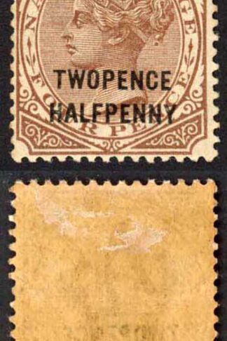Natal SG109a 2 1/2d on 4d Variety TWOPENGE M/M (toned gum and a bend) Cat 120