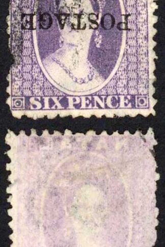 Natal SG83b 6d Violet Opt POSTAGE INVERTED Cat 225 pounds