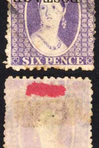 Natal SG83b 6d Violet Opt POSTAGE INVERTED (tone spots) Cat 225 pounds