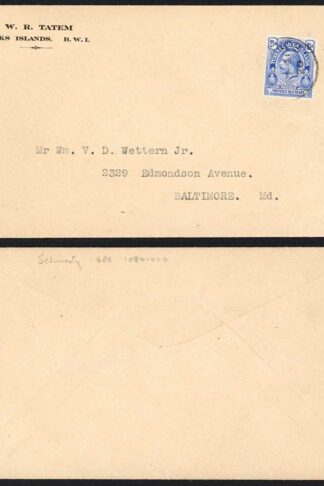 Turks and Caicos SG132 2 1/2d on Cover
