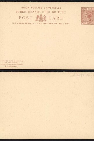 Turks and Caicos QV 1 1/2d Brown Reply Card