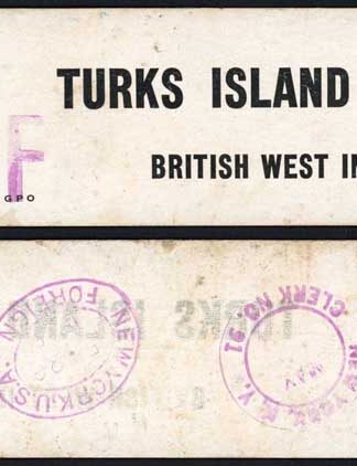 Turks and Caicos 1930s Label For Letters from New York