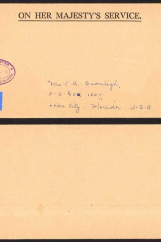Turks and Caicos 1960 OHMS Official Cover