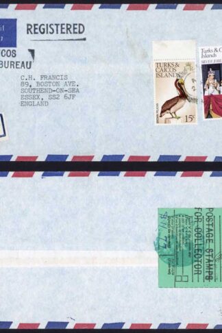 Turks and Caicos 1977 Registered Cover with Customs label