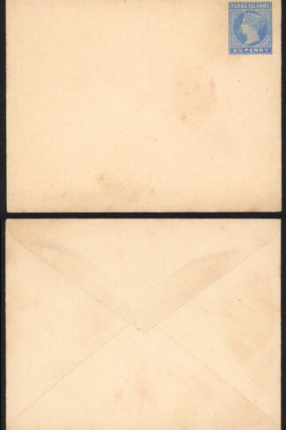 Turks and Caicos QV 2 1/2d Blue Envelope Mint
