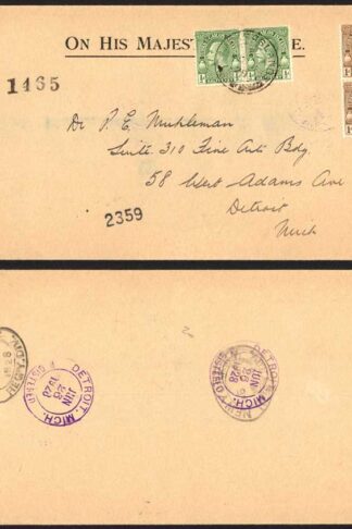 Turks and Caicos 1/2d Pair and 1d Block Postage and Revenue