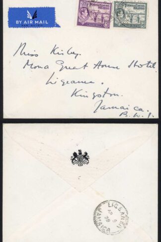 Turks and Caicos KGVI airmail cover to Jamaica