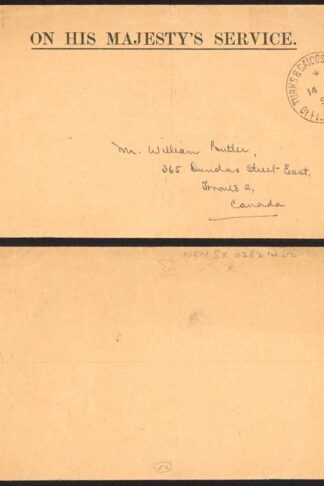 Turks and Caicos 1950 OHMS Paid Handstamp cover
