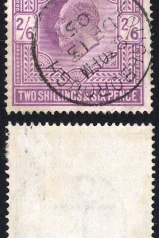 KEVII SG261 2/6 Pale Dull Purple Chalky paper DLR 1905 CDS