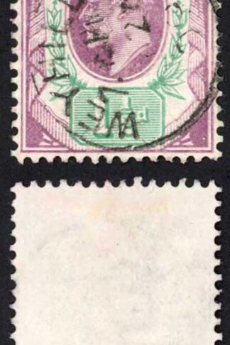 KEVII SG223 1 1/2d Pale Dull Purple and Green (c) DLR CDS Used