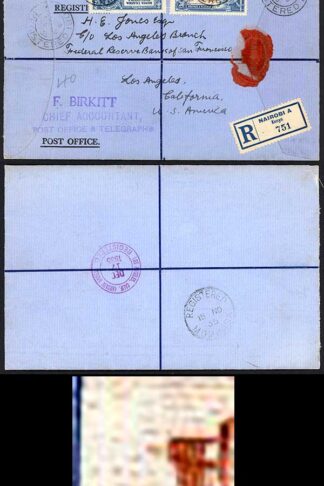 KUT SG125f 1935 Silver Jubilee 30c Diagonal Line by Turret on Cover