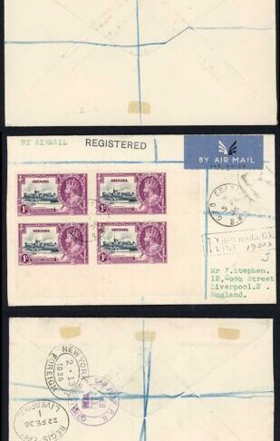 Grenada SG145l/48l 1935 Jubilee Set with Kite and Horizontal Log on Covers