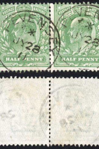 KEVII SG268 1/2d Dull Green Harrison Perf 14 CDS Used PAIR