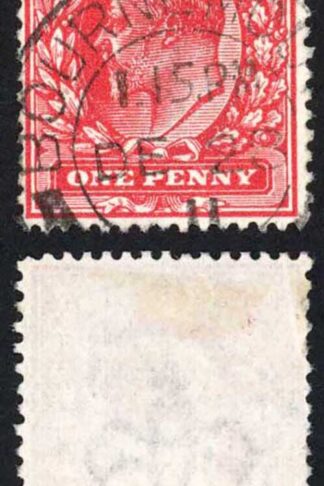 KEVII SG281 1d Rose Carmine Harrison Perf 15 x 14 Fine Used