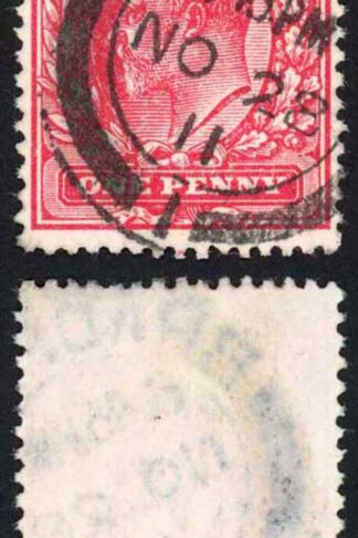 KEVII SG281 1d Rose Carmine Harrison Perf 15 x 14 Fine Used