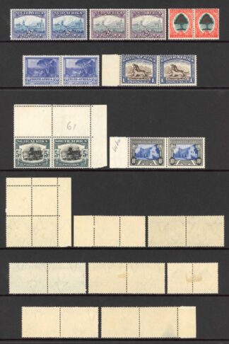 South Africa SG10 1933 Set of 10 U/M (SG58a and SG61d M/M) Cat 300 pounds