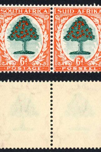 South Africa SG61 6d Green and Vermilion Die 1 U/M Cat 70 pounds