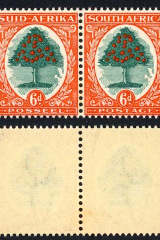 South Africa SG61 6d Green and Vermilion Die 2 U/M Cat 35 pounds