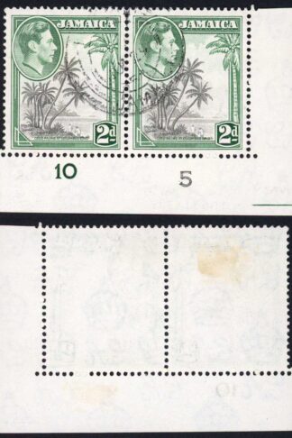Jamaica SG124d 2d Grey and Green Perf 12.5 x 13