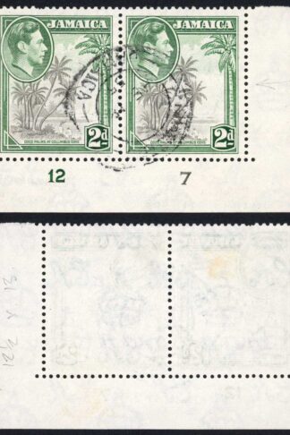 Jamaica SG124d 2d Grey and Green Perf 12.5 x 13