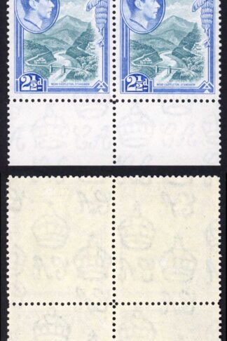 Jamaica SG125 2 1/2d Greenish Blue and Ultramarine U/M Block Cat 38 pounds