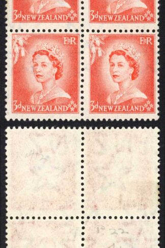 New Zealand SG727 3d Vermilion Plate 22 R 5/11 Retouch U/M