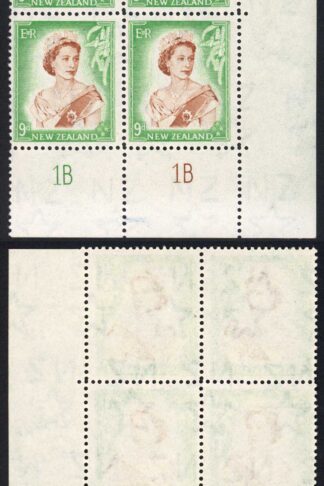New Zealand SG731 9d Plate 1B 1B Block U/M