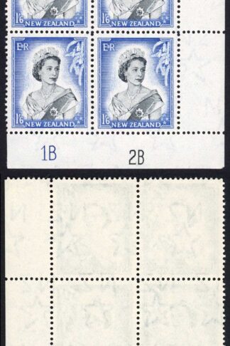 New Zealand SG733 1/6 Plate 1B 2B Block U/M