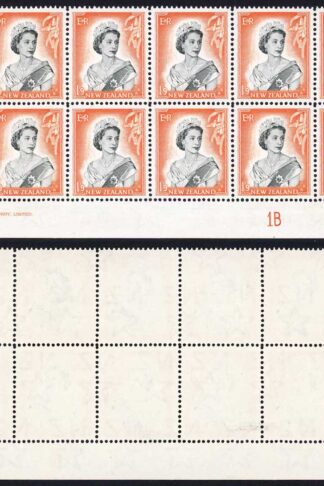 New Zealand SG733b 1/9 Plate 1B 2B and Imprint Block U/M